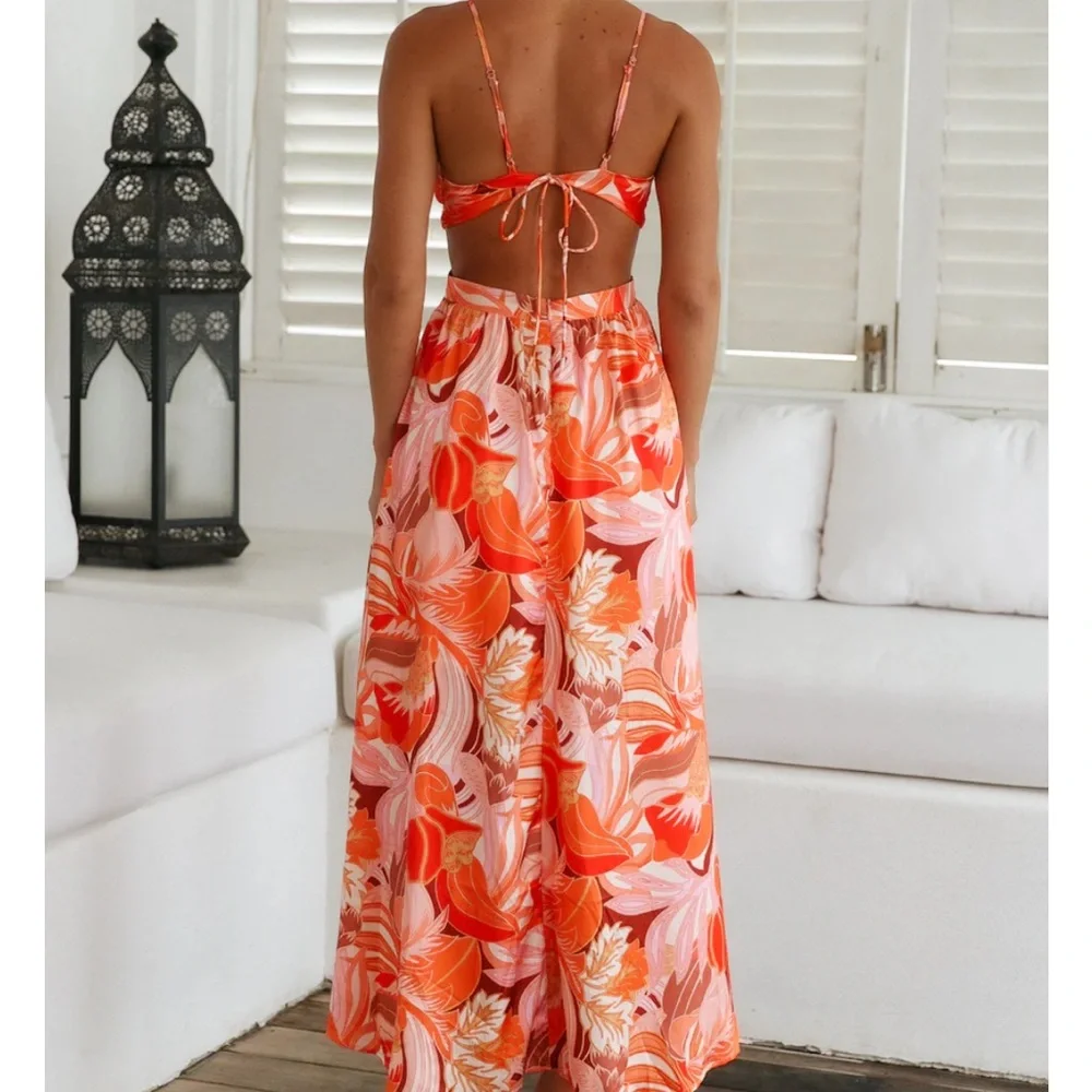 Hello Molly Strike Twice Maxi Dress Orange